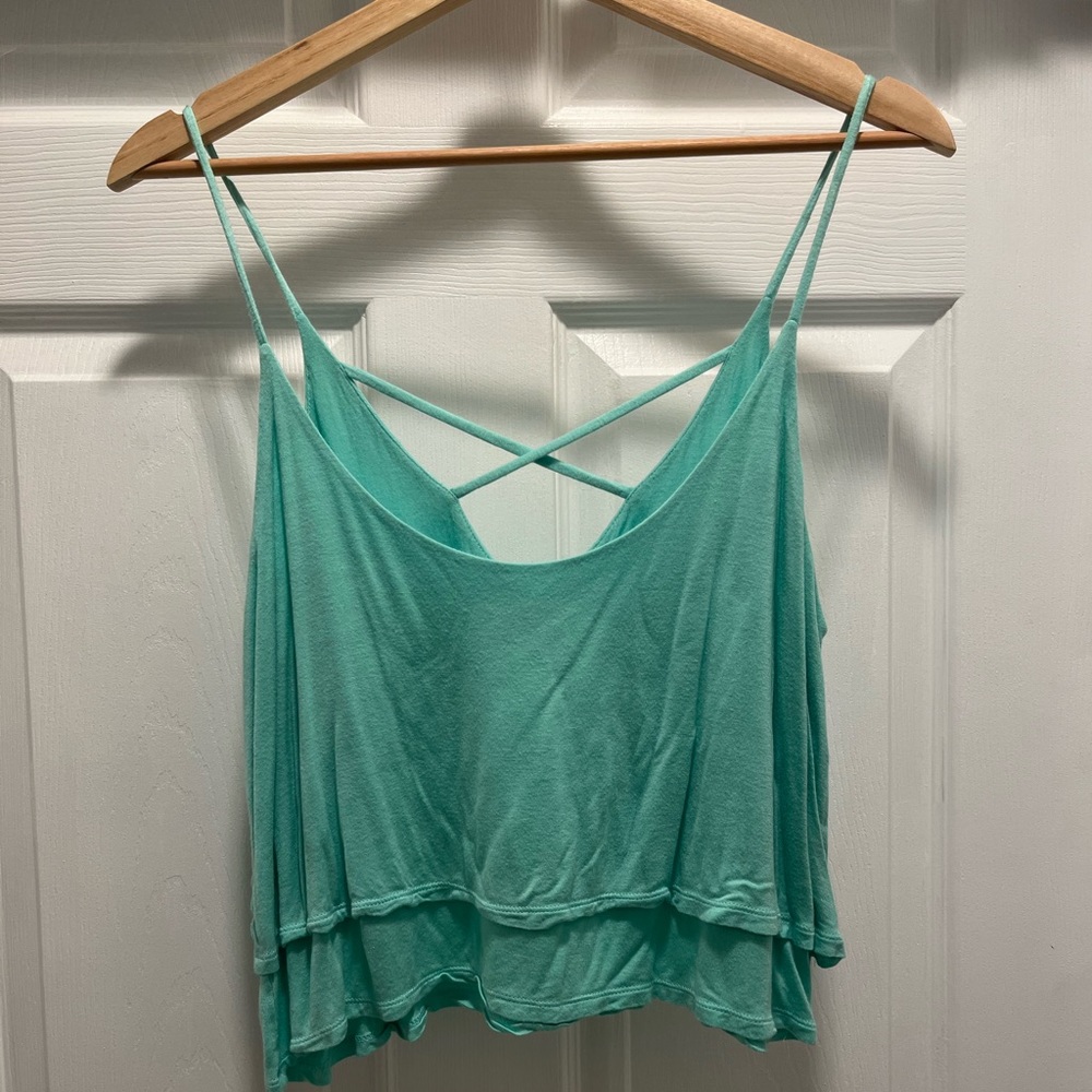 LA Hearts Medium Crop Top teal
